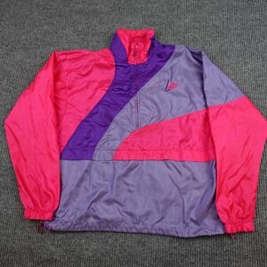 Vintage Nike Jacket Womens Large 14 Multicolor Windbreaker Zip Colorblock 90s